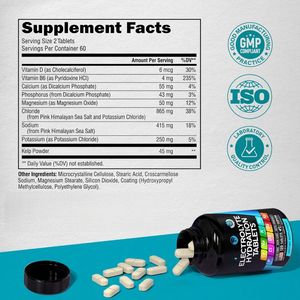 마그네슘 나트륨 염화칼륨 비타민 다시마 분말을 함유 한 전문 공급 업체 무설탕 전해질 정제 OEM - Product Image 2