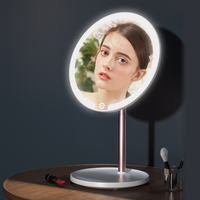Miroir de maquillage portable éclairé rechargeable par USB avec 3 modes d'éclairage, miroir de beauté de bureau