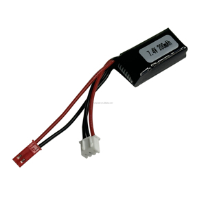 JST 방전 리드 밸런스 충전 커넥터가 있는 소형 RC 모델용 7.4V 2셀 200mAh 충전식 미니 리포 배터리 팩 - Product Image 2