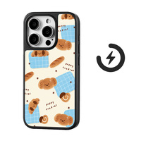 Coque de téléphone magnétique dessin animé pour Iphone16 16pro/promax 15 15promax/14Promax/14pro 14/13 13pro 12 11 coque Texture en Fiber de carbone