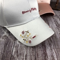Topi bisbol bunga bordir musim semi dan musim panas panas sutra dan satin siswa Jepang topi busur