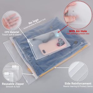Mẫu miễn phí tùy chỉnh logo Poly bưu phẩm nhanh quần áo nhựa túi trắng mờ mờ Ziplock bao bì nhựa túi cho quần áo - Product Image 4