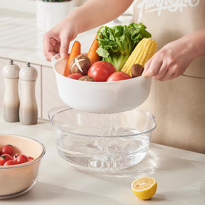 Panier égouttoir double couche en plastique pour cuisine domestique, pour laver les légumes et les fruits, à utiliser sous l'évier - Product Image 3