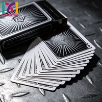 Cartes à jouer personnalisées Casino Magic, impression avec vernis mat, finition lin, cartes de poker en PVC imperméables avec boîte cadeau magnétique