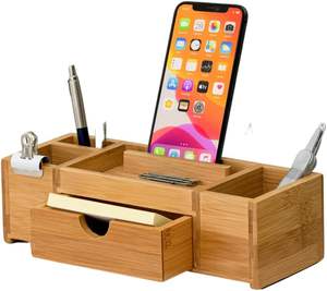 Organisateur de bureau en bois léger avec base durable Solution de stockage efficace pour les fournitures de bureau Essentiels de bureau quotidiens - Product Image 5