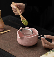 Logo personnalisé Ensemble de Matcha japonais au design moderne en céramique avec fouet en bambou et bol Chawan Outils à Matcha