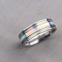 Bague en acier inoxydable personnalisée Bague en acier titane de marque de mode simple