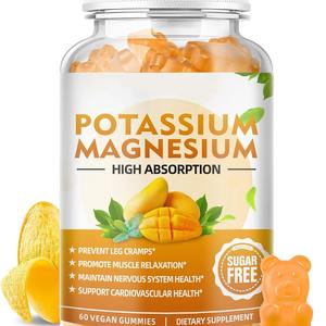 Gomitas de <span class=keywords><strong>Potasio</strong></span> <span class=keywords><strong>y</strong></span> <span class=keywords><strong>Magnesio</strong></span> para Adultos, Mejoran la Memoria <span class=keywords><strong>y</strong></span> el Sueño, 60 Unidades, Suministro Transfronterizo, Fábrica de Origen, Compatible con OEM - Product Image 1