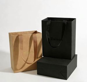 Sacs en papier personnalisés pour boutiques de détail, sacs cadeaux, sacs de shopping en papier pour emballages de petites entreprises avec ruban et corde - Product Image 6