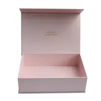 カスタムピンク色の磁気ボックス硬質段ボール箱プリント化粧品ギフトセット金箔ロゴ付き紙箱