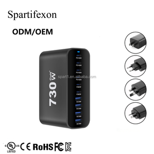 Cargador GaN de Escritorio con Certificación CE, el Más Vendido en Electrónica, Carga Rápida PD de 10 Puertos 6C4A para <span class=keywords><strong>iPhone</strong></span>, Laptop, PC, Base de Carga de 730W - Product Image 1