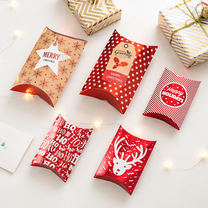 Wholesale Guangdong Merry Christmas Gift Box Pillow Box For Food Cases Foldable Packaging Paper Christmas Box