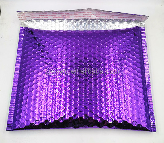 Divers impression Personnalisée En Aluminium violet bulle mailer Bulle Métallique Enveloppe de Courrier Express Sac