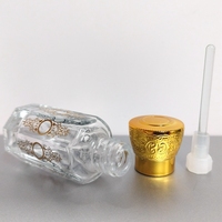 Flacon octogonal en verre personnalisé avec logo doré, pour huile de parfum Attar, 3ml, 6ml, 12ml, avec applicateur roll-on, flacon de parfum Attar fantaisie