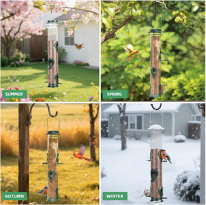 Mangeoire à oiseaux moderne et luxueuse à 6 ports, mangeoire à graines pour oiseaux sauvages, suspendue, pour jardin extérieur, résistante aux écureuils, résistante aux intempéries, 5L, 6 points d'alimentation - Product Image 3