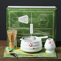 Service à thé matcha traditionnel en bambou fait à la main de 7 kit de tasses matcha écologiques avec boîte cadeau