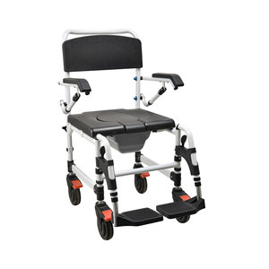 Wheeled Care <b>Commode</b> <b>Chair</b> With Seat And Backrest For Hospital Use - Product Image 1
