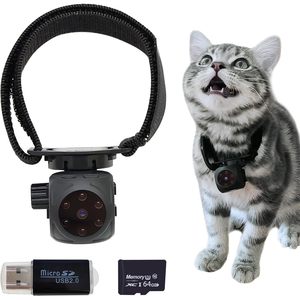 Cámara para Collar de Mascotas Lyml.E1, 720P HD 2MP, con Tarjeta SD de 64GB, Detección de Movimiento, para Perros y Gatos - Product Image 1