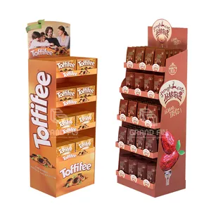 Benutzer definierte Verkaufs stelle Karton Display Stand Tablett Wellpappe Versender Supermarkt Papier Pop Pos Food Display Rack Stand