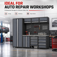 Ensemble d'armoires de garage modulaires robustes, système de rangement d'atelier en acier industriel avec grande armoire au sol OEM/ODM/OBM