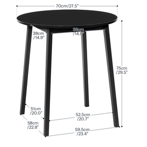Tavolo da Pranzo Rotondo in Legno Massello, Tavolo Circolare in Bambù per Colazione, Tavolo da Pranzo in Bambù per Sala da Pranzo - Product Image 2