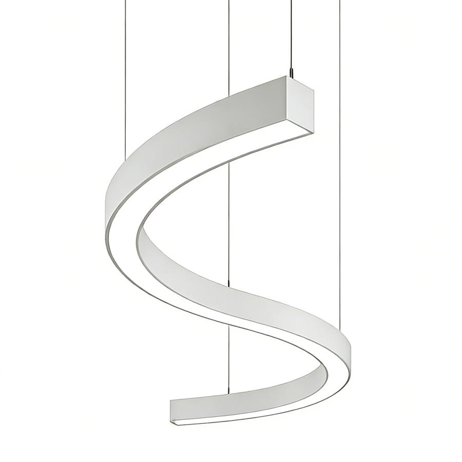 Customized Curved LED Linear Pendant Light S Shape Hanging Lighting ...