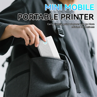 P81 Mini Printer Thermal Portabel Tanpa Tinta untuk Rumah Kantor Pelajar Kompatibel dengan IOS Android 4.0 untuk Struk Stok +1 Kantong Kertas A4