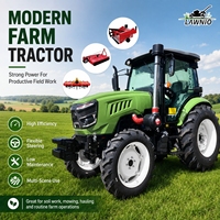 Tracteur agricole LAWNIO à prix de gros, moteur diesel 4 cylindres, performance 4x4 pour la récolte