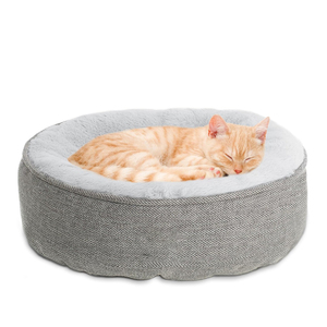 Warm <b>Plush</b> Waterproof Oxford Fabric Sustainable Donut Dog Bed Cave Solid Classic Removable Washable All Seasons Carton - Product Image 1