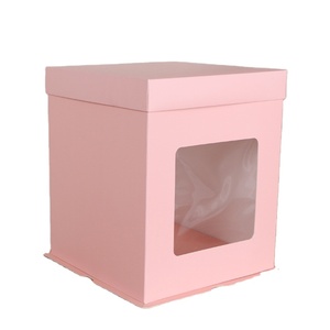Tall Cake Cake Packaging Boxes For Cakes Popular Customizable High 8 Inch Cardboard Paper Packaging Pink Tall Cake Boxes With Windows For Wholesale