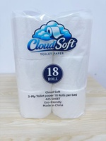 Rouleaux de papier toilette écologiques, sans danger pour les fosses septiques, 2 plis, gaufrés, 100% pâte de bois vierge, taille standard, vente en gros depuis le Guangdong