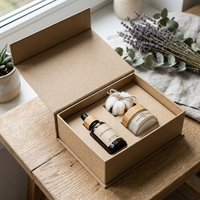 Boîte à parfum en papier kraft recyclable personnalisée |   Boîte cadeau de luxe pliable magnétique pour soins de la peau avec dorure et gaufrage or et argent