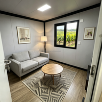 Maison conteneur en acier extensible de luxe de 20 pieds, maison modulaire préfabriquée de style européen moderne, villa miniature portable avec salon