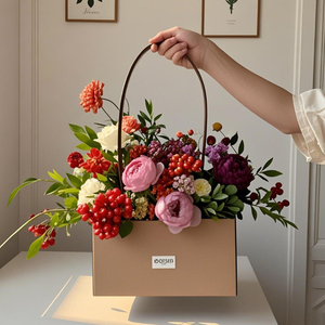 Hoa Không Thấm Nước Hộp Sắp Xếp Túi Mùa Thu Trong Màu Sắc Tăng Hộp Cho Bó Hoa Bao Bì Dập Nổi Matt Cán In Xử Lý - Product Image 1