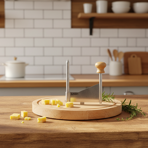 MUEN Trancheuses à fromage Tête <span class=keywords><strong>de</strong></span> Moine manuelles avec logo personnalisé, planche en bois <span class=keywords><strong>de</strong></span> chêne, râpe à chocolat en acier inoxydable, lavable au lave-vaisselle - Product Image 6
