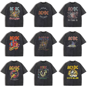 Maglietta <span class=keywords><strong>AC</strong></span>/DC Band Retrò Americana Vintage con Cartoni Animati, Unisex, in Puro Cotone Traspirante, Stile Rock a Maniche Corte - Product Image 2