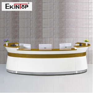 Mostrador de Recepción Moderno y Minimalista de Color Blanco, Largo, para Peluquería, de Lujo, para Boutique, Precio de Fábrica - Product Image 3