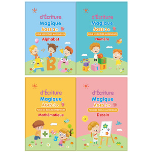 Cuaderno de Caligrafía Francesa 3D con Ranuras, Versión en Inglés, Libro de Práctica de Escritura y Números para Niños, Regalo - Product Image 3