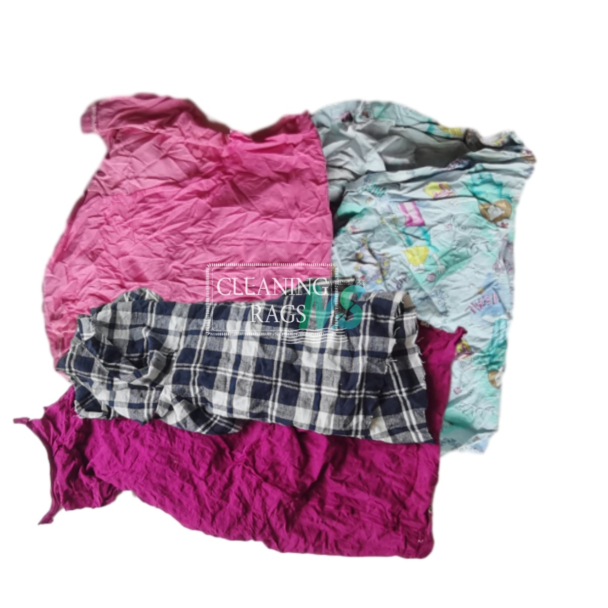100% Recycled 10kg Industrial Knit Cotton Rags Fabric Scrap Mixed-Color Reused 100% Cotton Rags