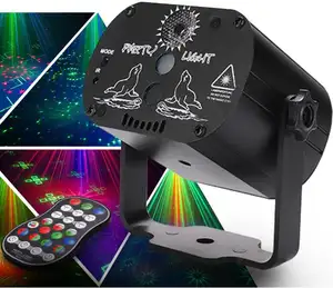 Led parti ışıkları alüminyum alaşım uzaktan ses kontrolü Rgb Mini lazer sahne lamba lazer sahne işık ses aktif disko Dj ışıkları