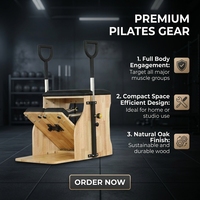Chaise Wunda Pilates en bois de chêne pour la maison et le studio – Équipement compact d'entraînement de la force du tronc avec pédale réglable