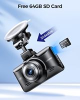 AZDOME M01 Max 3 "Écran double caméra de tableau de bord pour voiture avec carte 64 Go gratuite, ADAS G-Sensor 4K intégré Caméra de tableau de bord avant et arrière
