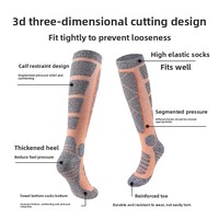 Chaussettes de ski d'hiver professionnelles en tissu éponge épais pour garçons, filles et adultes, antidérapantes et absorbant la transpiration, modèle ODM