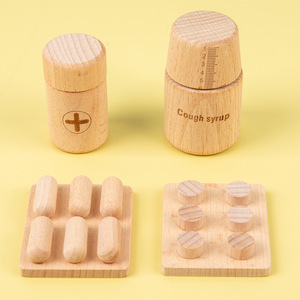 Trousse de docteur <span class=keywords><strong>en</strong></span> bois pour enfants, jeu de simulation médicale, ensemble de jeu de rôle Montessori, jouets éducatifs pour enfants d'âge préscolaire - Product Image 4