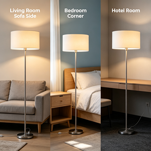 <span class=keywords><strong>Lampe</strong></span> <span class=keywords><strong>sur</strong></span> <span class=keywords><strong>pied</strong></span> en métal simple et moderne, <span class=keywords><strong>abat</strong></span>-<span class=keywords><strong>jour</strong></span> en tissu cylindrique, <span class=keywords><strong>lampe</strong></span> <span class=keywords><strong>sur</strong></span> <span class=keywords><strong>pied</strong></span> pour salon, chambre à coucher, décoration d'hôtel - Product Image 4