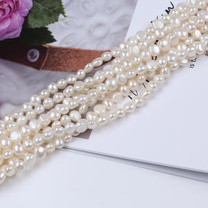 Zhuji Pearl Wholesale 5-6mm <b>White</b> Freshwater Pearl String Two Sided Light <b>Side</b> Hole Natural Baroque DIY Loose Pearls - Product Image 5