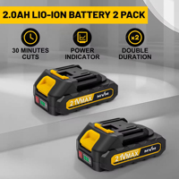 Mini tronçonneuse portative sans fil de 6 pouces, alimentée par batterie au lithium rechargeable, 600 W, à longue portée, pour la coupe des arbres et du bois