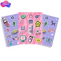 Autocollants personnalisés prédécoupés, faciles à décoller et imperméables, feuille d'autocollants A6 personnalisée en gros pour filles, feuille d'autocollants autocollante