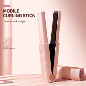 Straightening Iron Mini Wireless <b>Heating</b> Curler Straightener Ceramics Constant Fast Temperature Cordless Mini Hair Straightener - Product Image 6