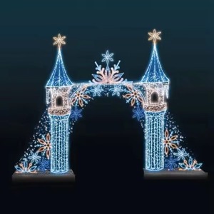Escultura Luminosa Exterior Personalizada de Gran Tamaño, Luces Decorativas con Motivo de Castillo 3D para Calles Comerciales, Navidad y Paisajes - Product Image 6